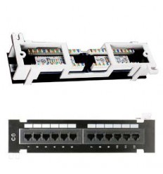 Cat6 110 Type Patch Panel 12Port Vertical w/Bracket