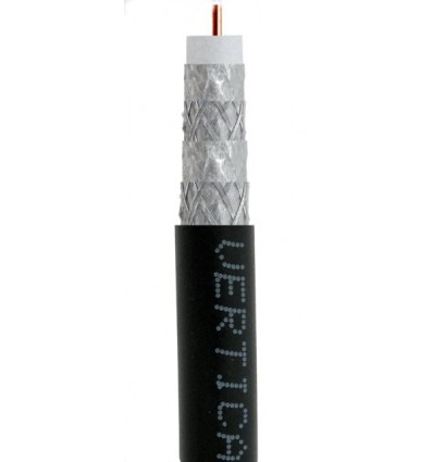 50Ft RJ6 Quad Shield Coax Cable Black