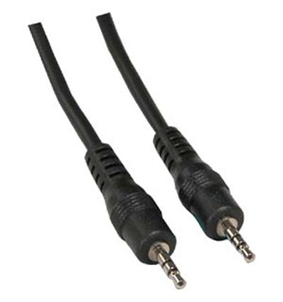 2.5 mm Stereo Male to Male Cable Black
