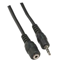 2.5 mm Stereo Extension Male to Female Cable Black