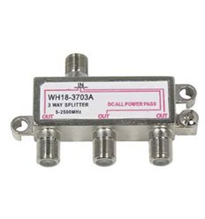 3Way 2.5GHz Satellite Splitter DC Power Pass