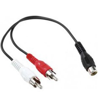 RCA 2-male to 1-female Y-adapter 10" 