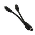 0.5Ft PS/2 Splitter Mini DIN6-M to 2xF 