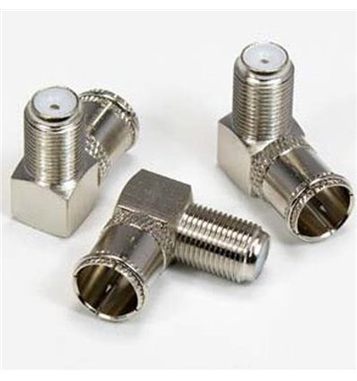 F Push on Male to Female Right Angle Adapter