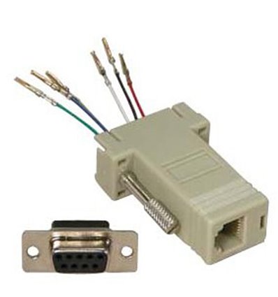 DB9 Female to RJ11/12 (6 wire) Modular Adapter Ivory