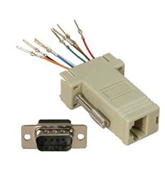 DB9 Male to RJ45 Modular Adapter Ivory