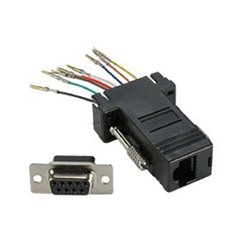 DB9 Male to RJ45 Preassembled Modular Adapter w/Hex Nut