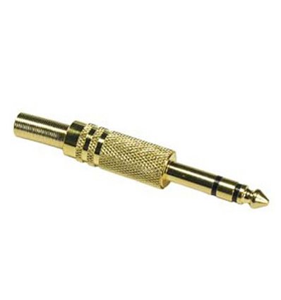 Quarter inch Stereo Plug Gold Plated with Spring Strain Release