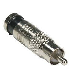 RCA Male Dual Shield RG6 Compression Connector Black