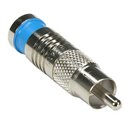 RCA Male Quad Shield RG6 Compression Connector Blue