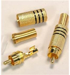 RCA Plug Metal Gold Plated w/Spring Black