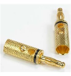 Banana Plug Gold Plated Metal Black