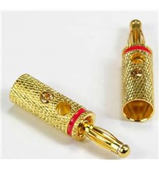 Banana Plug Gold Plated Metal Red