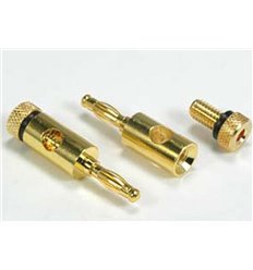 Banana Plug Gold Plated Metal Plug, Black