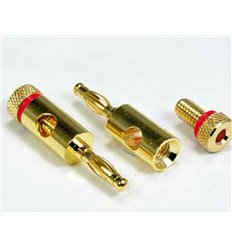 Banana Plug Gold Plated Metal Plug, Red