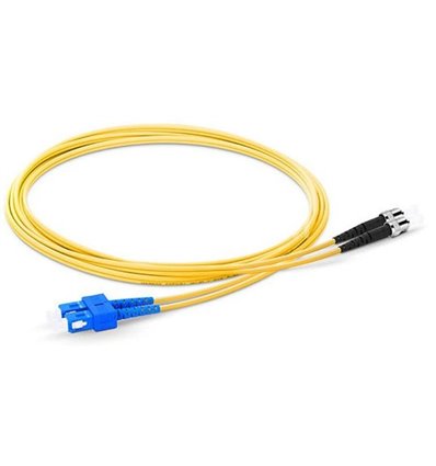 SC-ST Fiber Optic Plenum Single Mode Cable Duplex OS2 9/125 OFNP