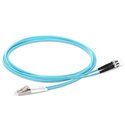 LC-ST Fiber Optic Plenum Multimode Cable Duplex OM3 50/125 OFNP