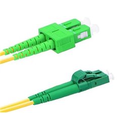 LC APC TO SC APC DUPLEX 9/125 SINGLE MODE FIBER PATCH CABLE OFNR
