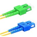 SC APC TO SC UPC DUPLEX 9/125 SINGLE MODE FIBER PATCH CABLE OFNR