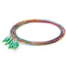 LC APC 12 Fibers OS2 Single Mode Color Coded Fiber Optic Pigtail