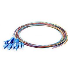 SC UPC 12 Fibers OS2 Single Mode Color Coded Fiber Optic Pigtail