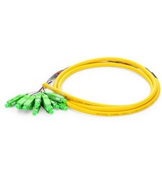 SC APC 12 Fibers OS2 Jacketed Single Mode Fiber Optic Pigtail