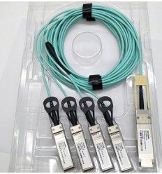 5m Extreme Networks Compatible 100G QSFP28 to 4x25G SFP28 Breakout Active Optical Cable 2