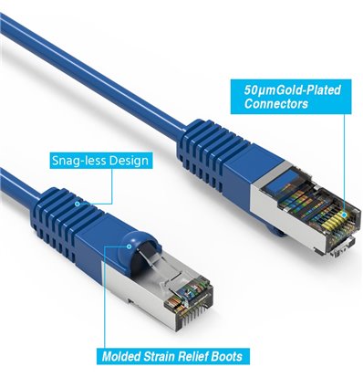50Ft Cat7 Ethernet Cable Blue
