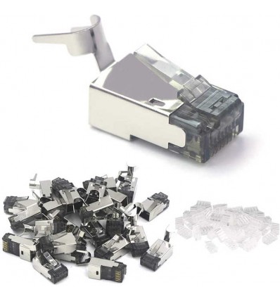 RJ45 Cat6a Solid Shielded Crimp Connector with Insert