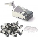 RJ45 Cat6a Solid Shielded Crimp Connector with Insert
