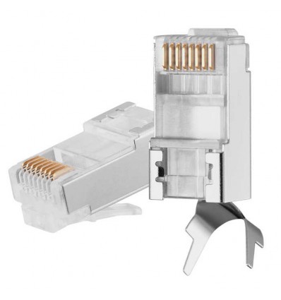 RJ45 Cat6a Solid Shielded Crimp Connector with Insert