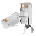RJ45 Cat6a Solid Shielded Crimp Connector with Insert