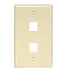 2port Keystone Wallplate Ivory 2