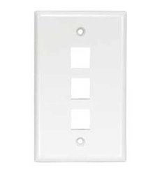 3port Keystone Wallplate White 2