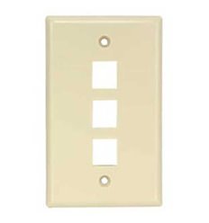 3port Keystone Wallplate Ivory 2