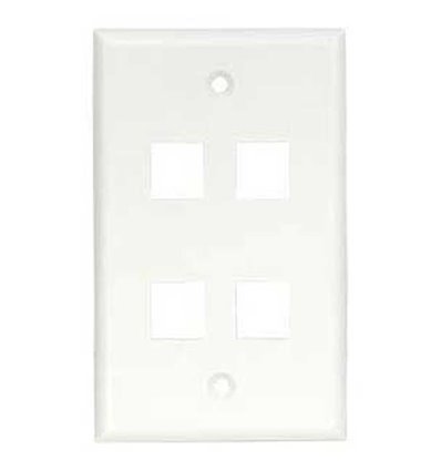 4port Keystone Wallplate White