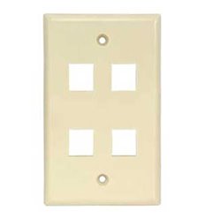 4port Keystone Wallplate Ivory 2
