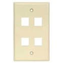 4port Keystone Wallplate Ivory
