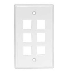 6port Keystone Wallplate White 2