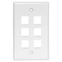 6port Keystone Wallplate White