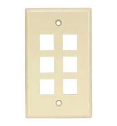 6port Keystone Wallplate Ivory 2