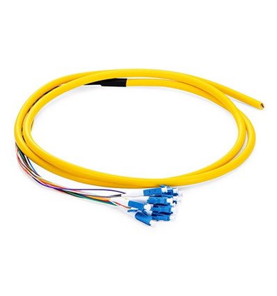 LC UPC 12 Fibers OS2 Jacketed Single Mode Fiber Optic Pigtail