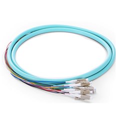 LC UPC 12 Fibers OM4Jacketed Single Mode Fiber Optic Pigtail