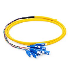 SC UPC 12 Fibers OS2 Jacketed Single Mode Fiber Optic Pigtail