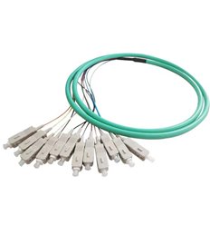 SC UPC 12 Fibers OM4Jacketed Single Mode Fiber Optic Pigtail