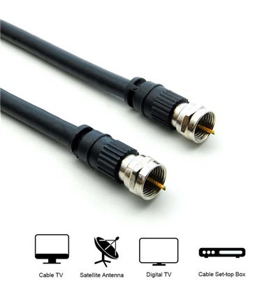 RG6 Coaxial Cable F-Type Black