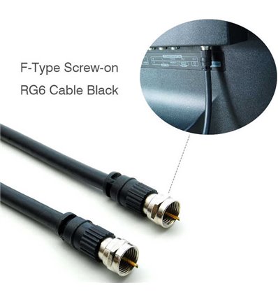 RG6 Coaxial Cable F-Type Black