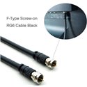 RG6 Coaxial Cable F-Type Black RG6 Coaxial Cable F-Type Black