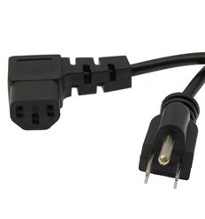 5-15P to C-13 Right Angle Power Cord 18AWG