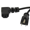 5-15P to C-13 Right Angle Power Cord 18AWG
